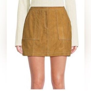 NWT Le’ALX Suede Pick‎ Stitch High Rise Pencil Mini Skirt - Size Medium